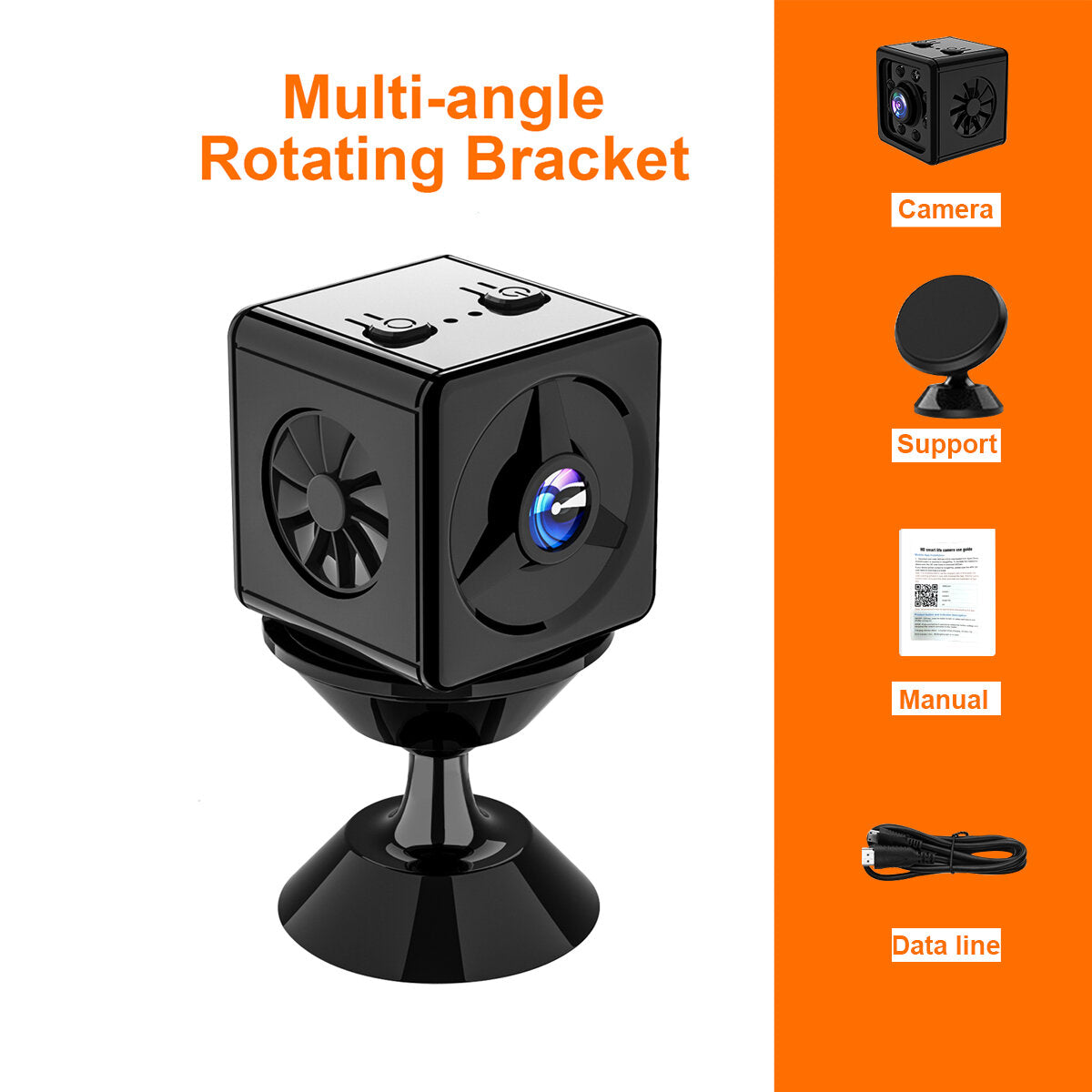 1080p HD Mini-WLAN-Kamera mit Nachtsicht, Bewegungserkennung, kabellosem Sicherheitsrekorder und Monitor