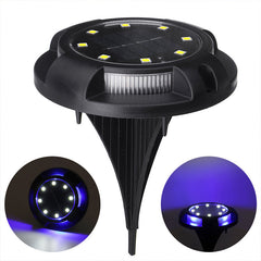 Solar Powered 12 LED Buried Lawn Light - Outdoor Pathway, Garden, Decking Decor