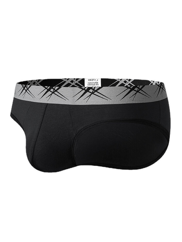 Einfarbige, atmungsaktive Herren-Slips aus Baumwolle mit mittlerer Taille - elastisch und dünn