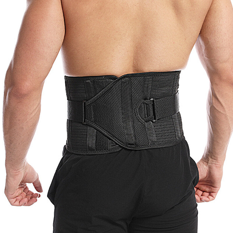 Waist Support Lumbar Brace Belt with Metal Springs for Gym, Fitness, Weightlifting, Injury & Pain Relief