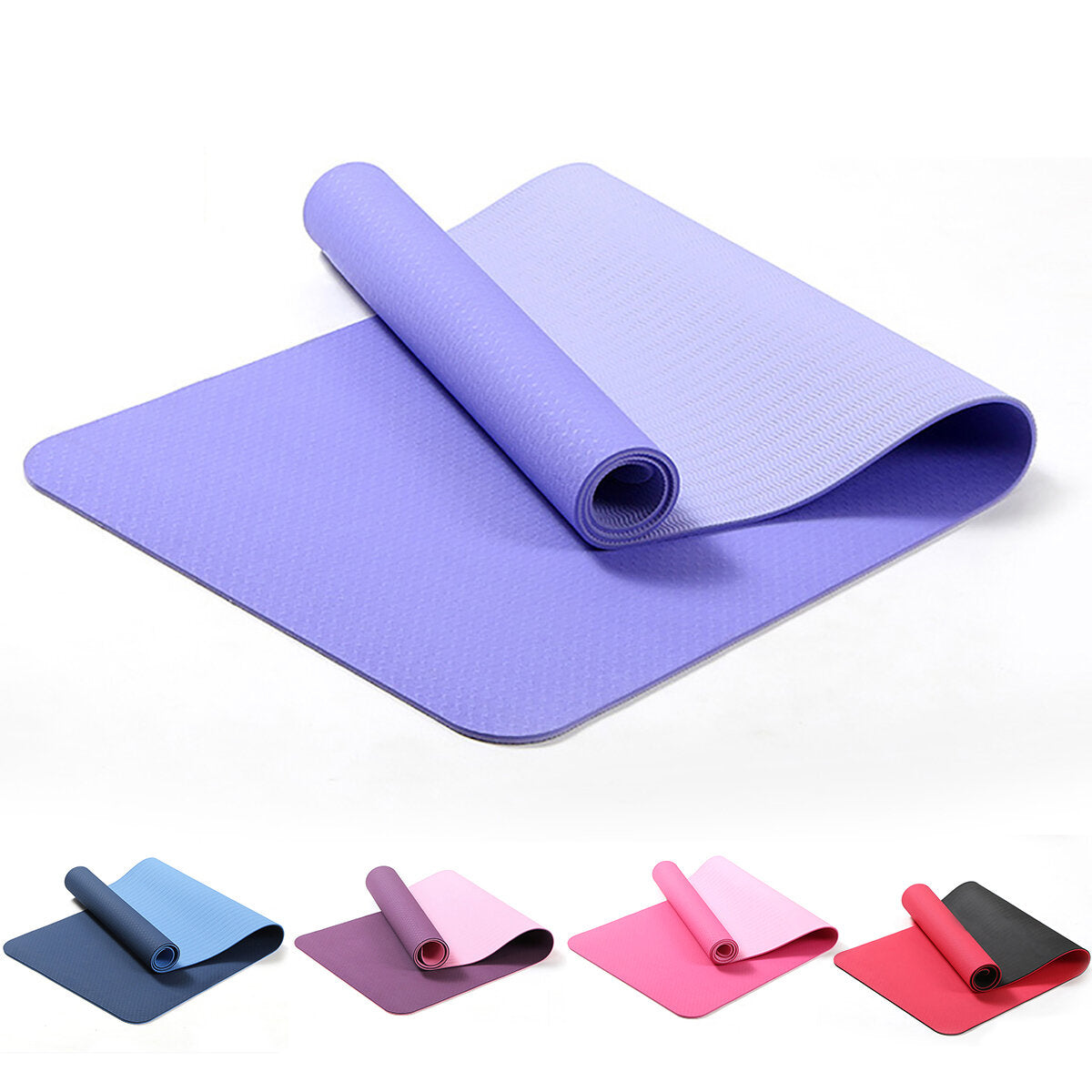 6 mm dicke, rutschfeste professionelle Yogamatte mit Tragetasche für Pilates und Fitnesstraining zu Hause