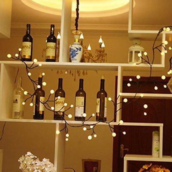 2.5M Warm White Rattan Globe String Lights for Christmas Party Patio - US/UK/EU Plug DC24V