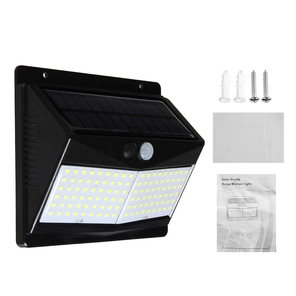 100 LED Solar Motion Sensor Light, 1000lm Waterproof Outdoor Security Wall Night Light