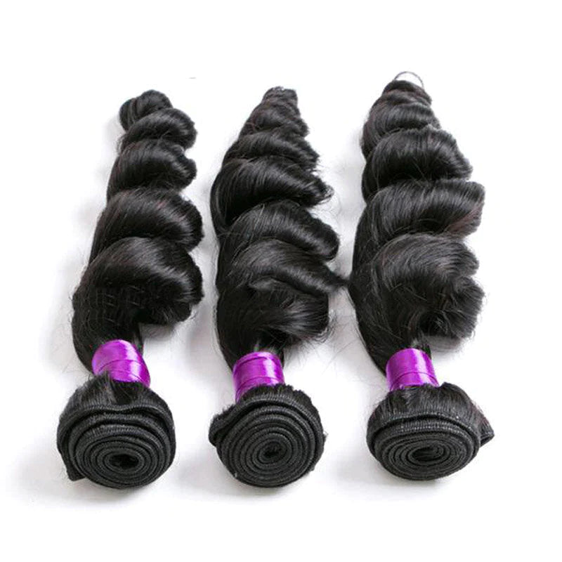 Brazilian Loose Wave Virgin Hair Bundle - Natural Black Human Hair Extensions