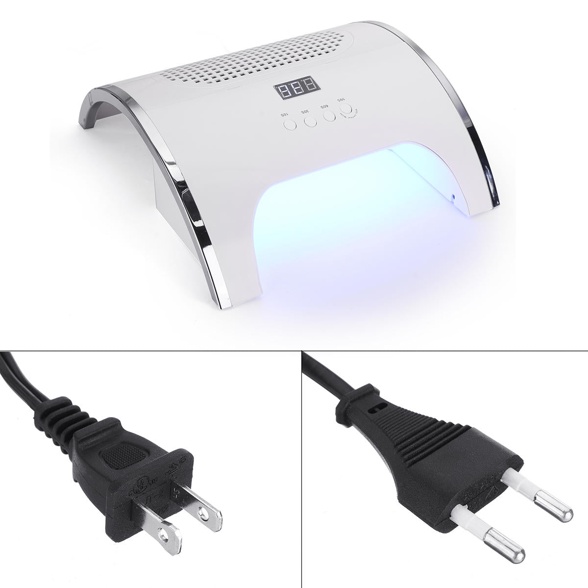 80 W 2-in-1 USB-Nageltrocknerlampe und Ventilator – Infrarotsensor, Timer, Gelhärtungslicht, Staubsauger für die Maniküre