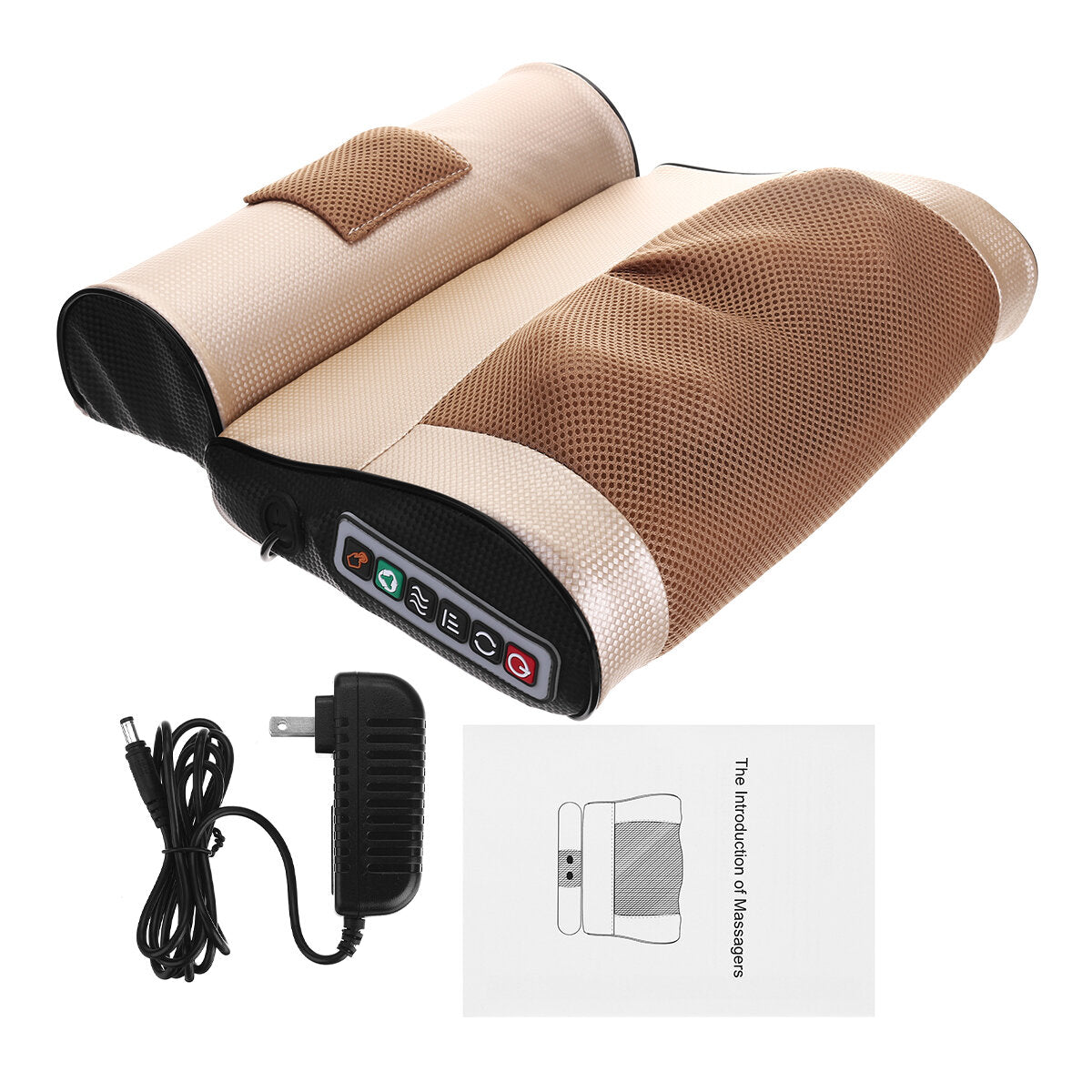 Double 8D Electric Massage Pillow with Infrared Heating for Neck, Shoulder, and Back