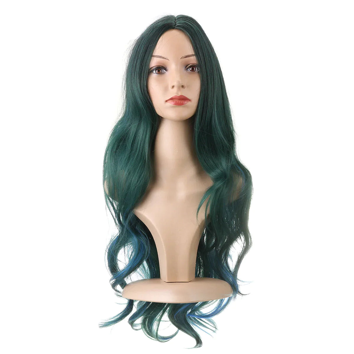 26" 270g Long Ombre Grey Synthetic Hair Wig - Adjustable, Body Wavy, Heat Resistant, for Women Cosplay, 1PC