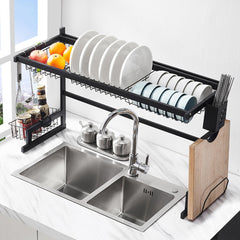 Over Sink Dish Drying Rack Organizer - Kitchen Draining Storage Holder
