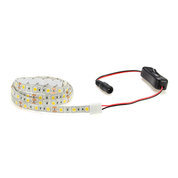 1M Waterproof 60 LED SMD5050 Strip Light Set with Switch & DC12V Power Adapter