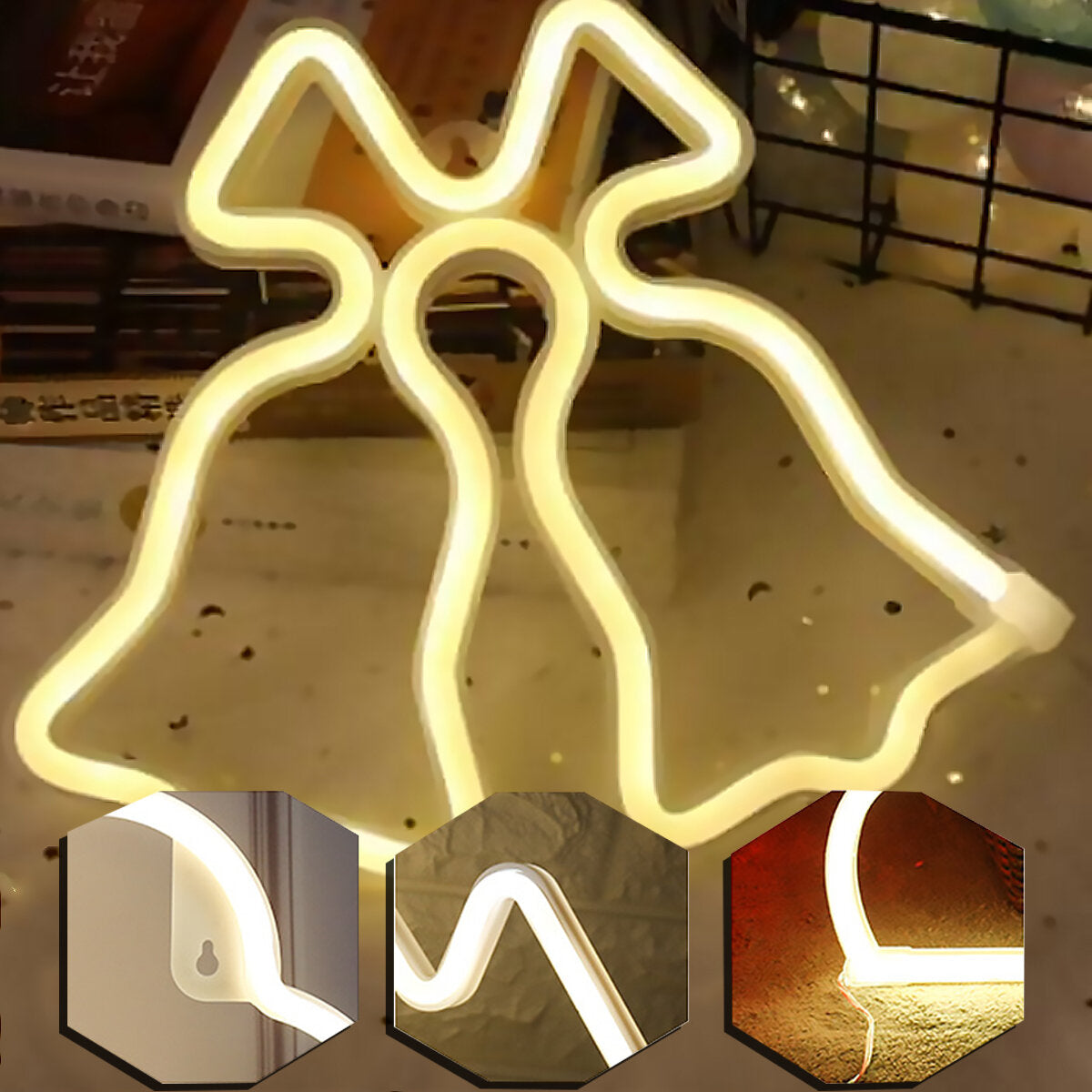 Battery & USB Neon Light Sign LED Lamp - Night Light Art Wall Decor for Warm Party & Christmas Decoration