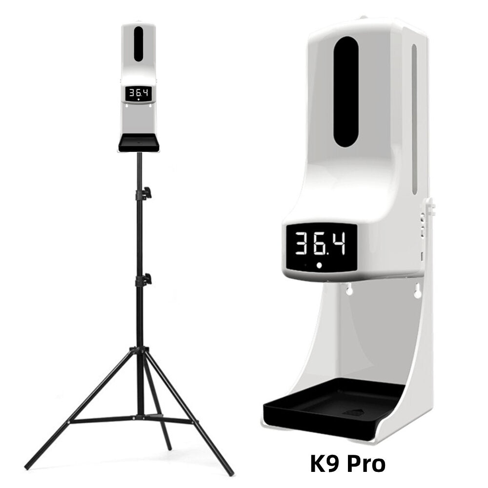 Non-Contact Wall-Mounted Infrared Thermometer with 160cm Tripod & 1000ml Automatic Sensor Soap Dispenser