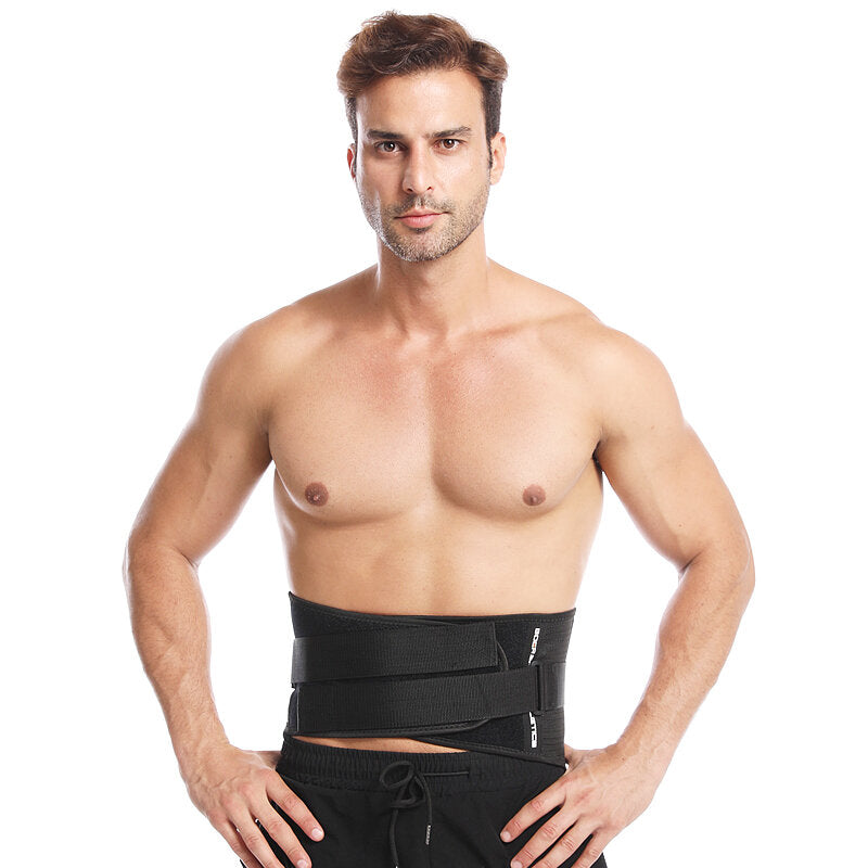 Waist Support Lumbar Brace Belt with Metal Springs for Gym, Fitness, Weightlifting, Injury & Pain Relief