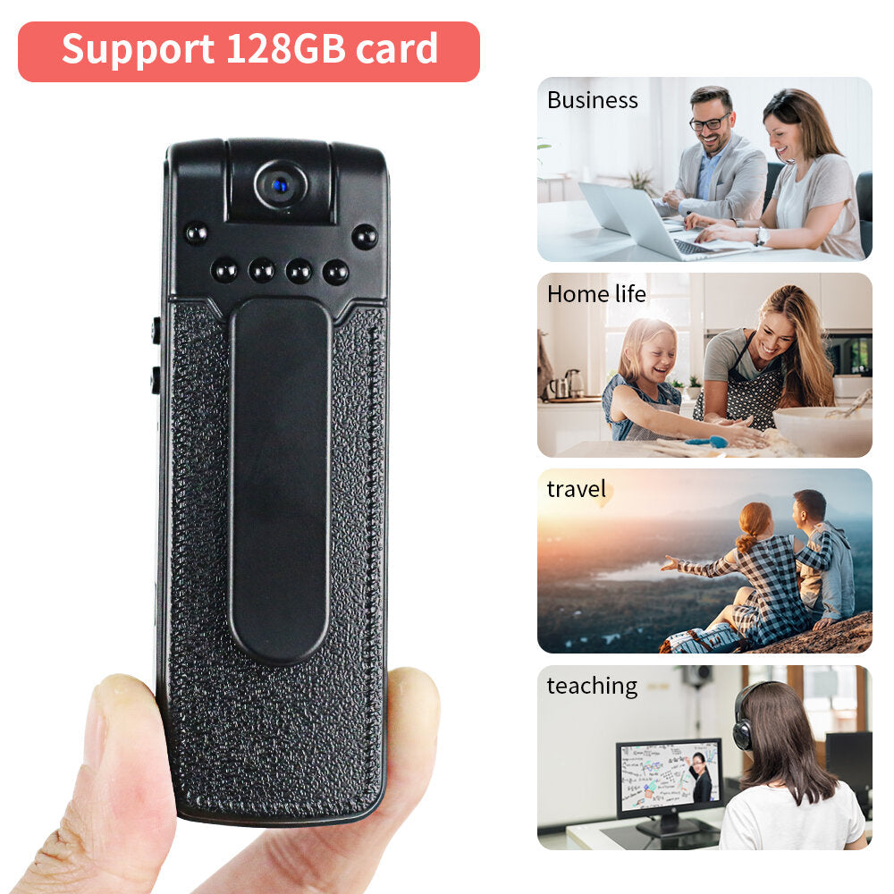 1080P HD Mini Security Camera with Infrared Night Vision - Portable, Wearable Video Recorder