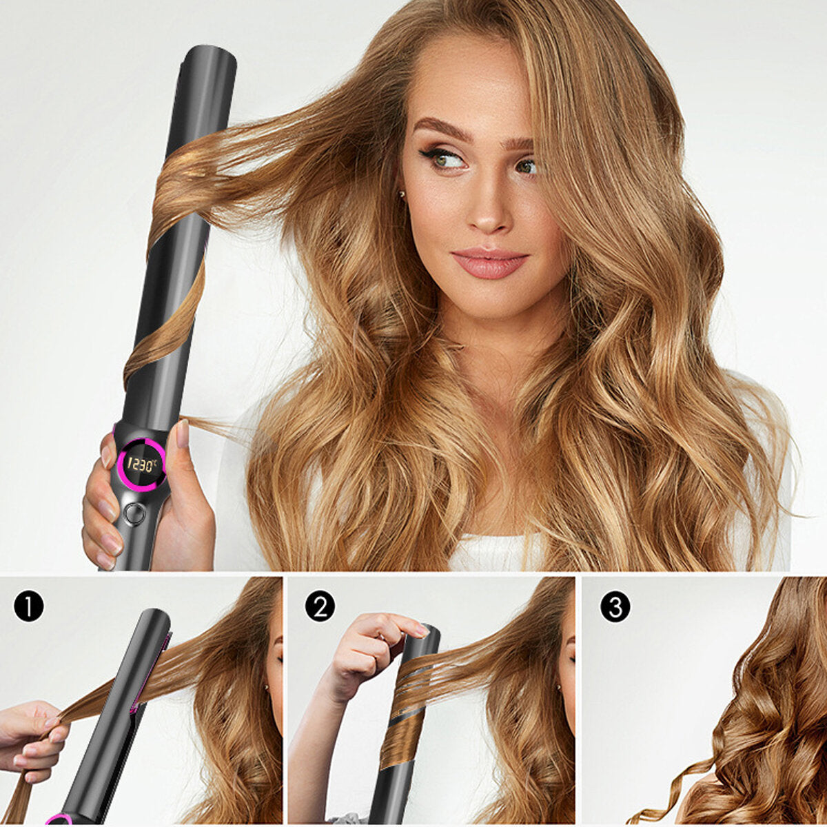 2-in-1 Professional Hair Straightener and Curler with Ceramic Plates for Styling