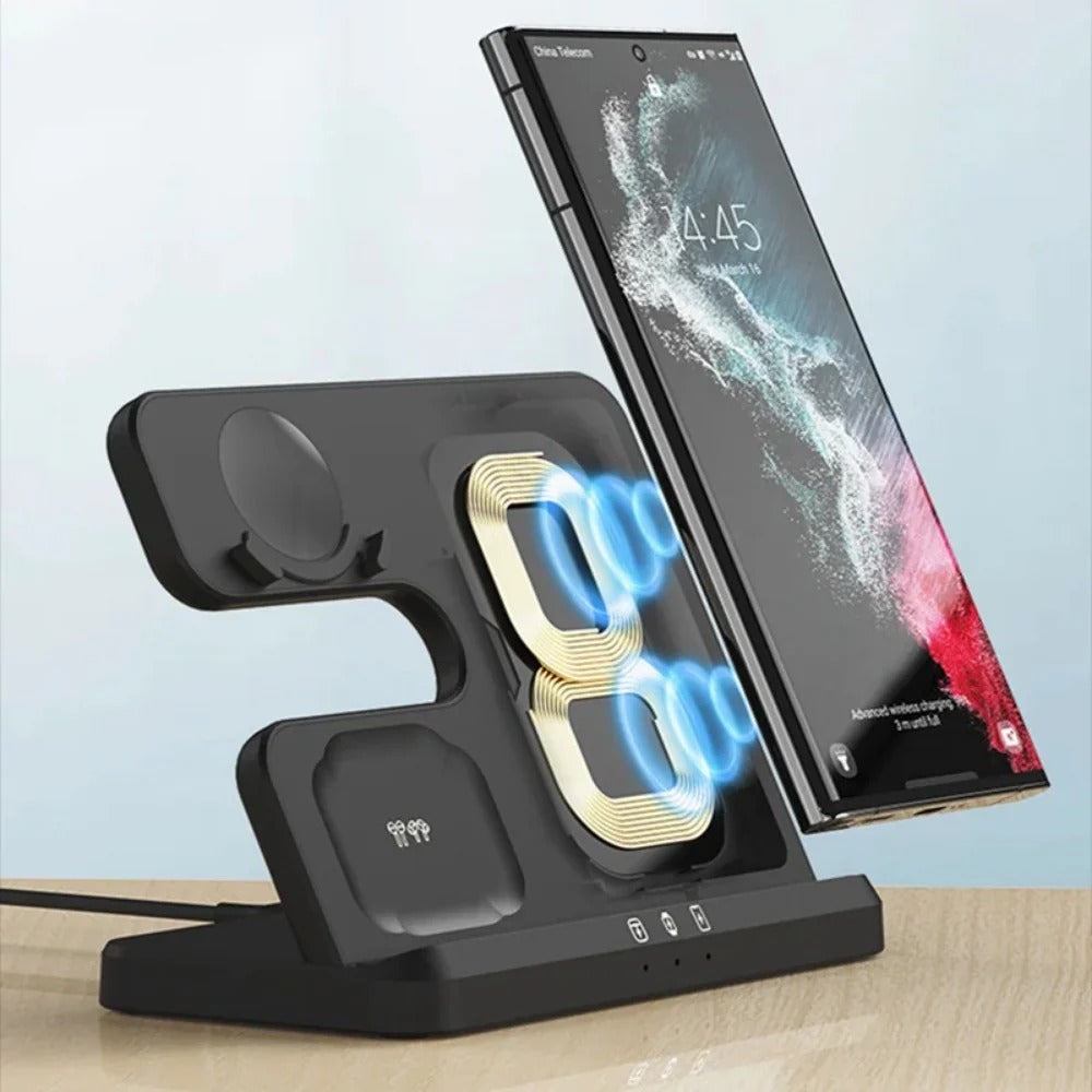 3-in-1 Wireless Charging Station for Samsung Galaxy Watch, S23 Ultra, and Buds