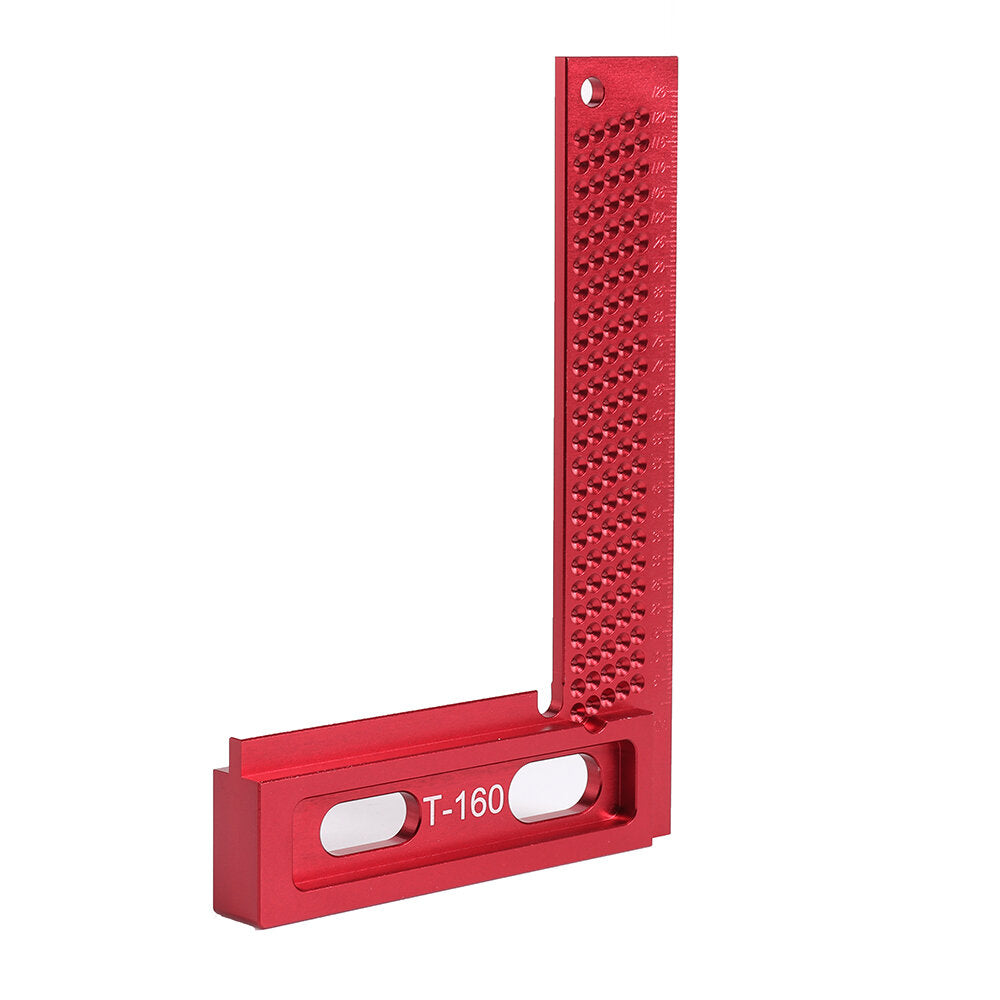 Aluminum Alloy 160/200mm L-Type Square Hole Measuring Ruler for Woodworking