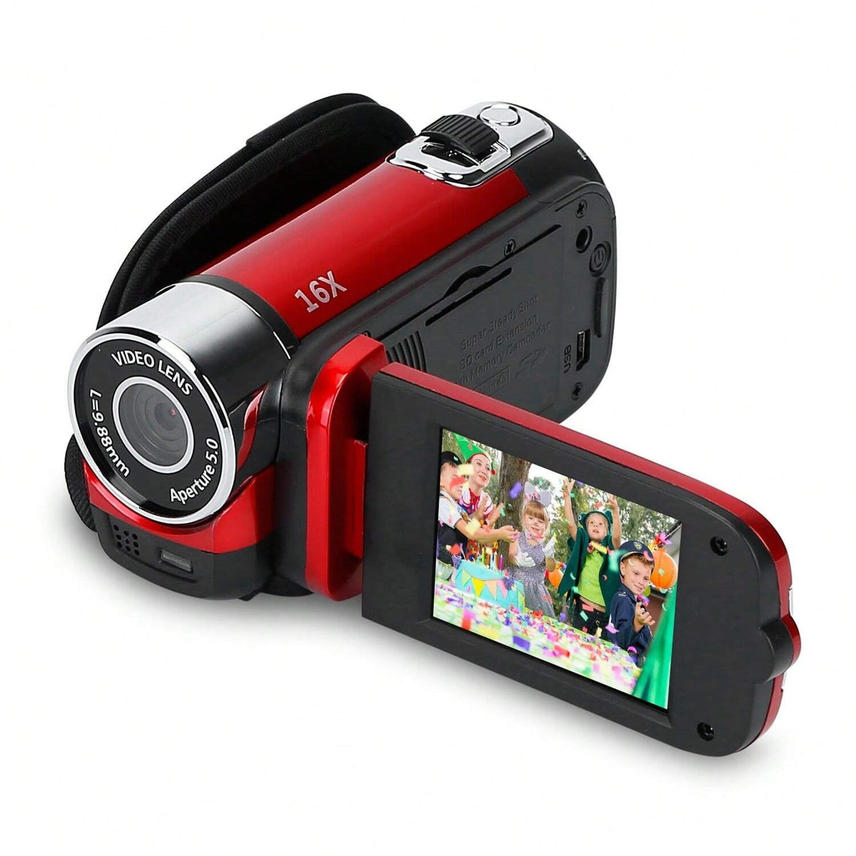 HD 1080P Digital Video Camcorder - 2.7" Screen, 16X Zoom, Fill Light, Selfie Function