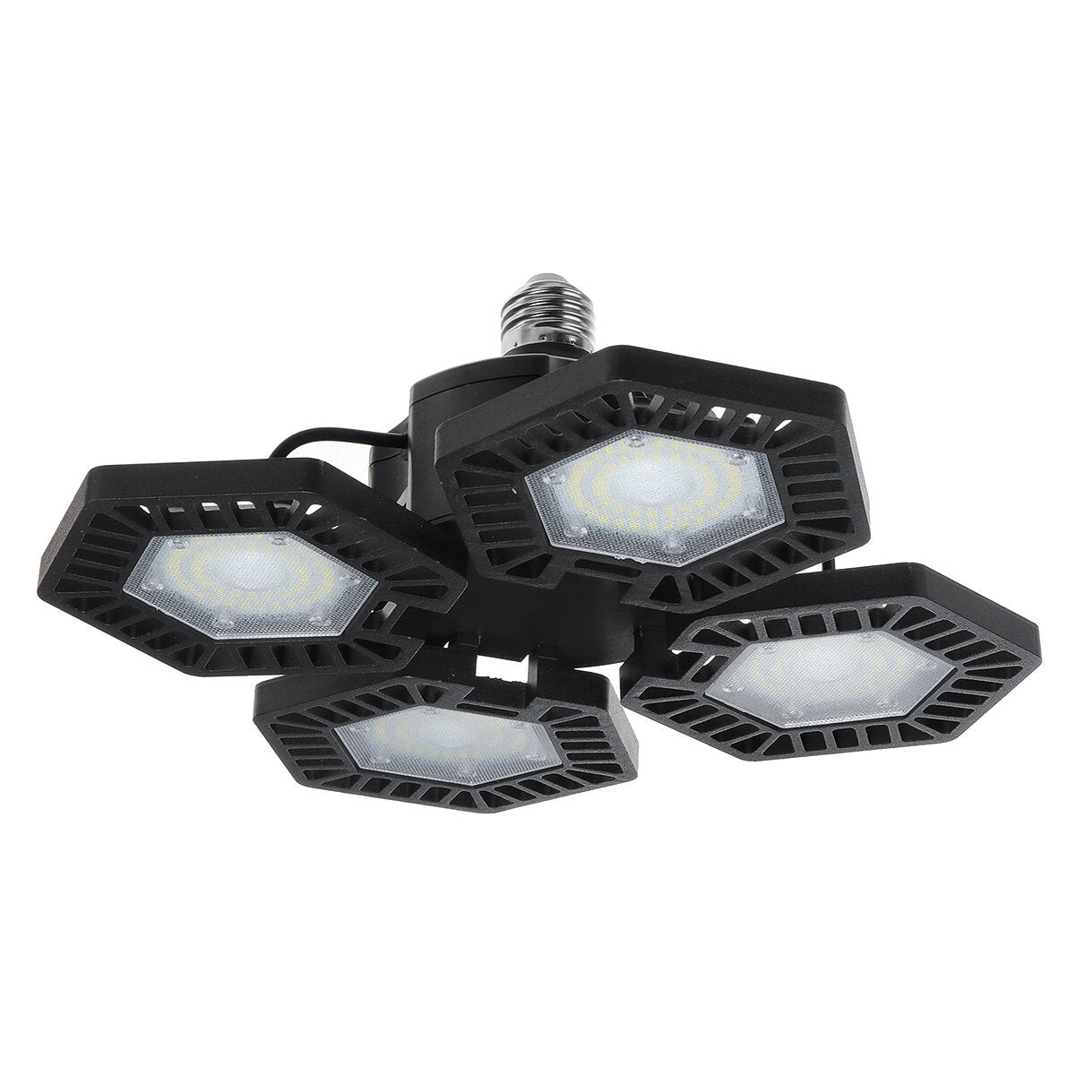 200W E27 LED Faltbare Garagenleuchte mit Lüfterflügeln für Werkstatt, Fitnessstudio und Decke
