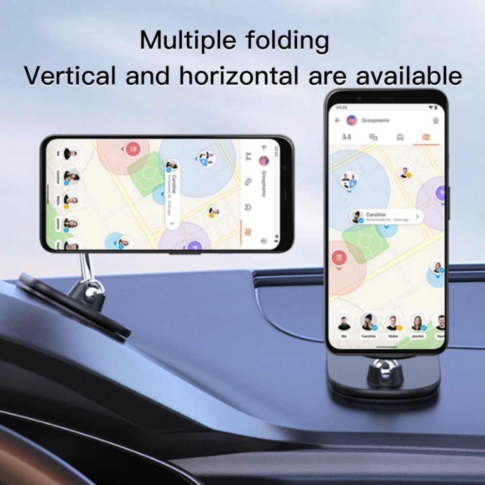 Foldable Magnetic Car Phone Holder with 1080 Degree Rotation for iPhone, Samsung, Huawei, Xiaomi