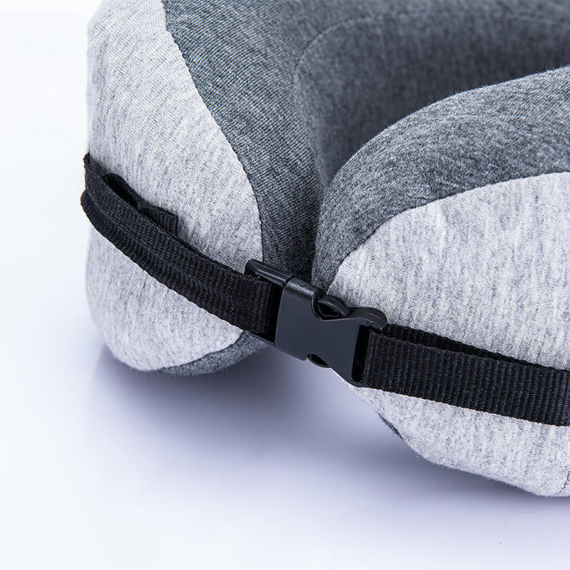 Adjustable U-Shaped Memory Foam Travel Neck Pillow for Office and Nap - 50D Support