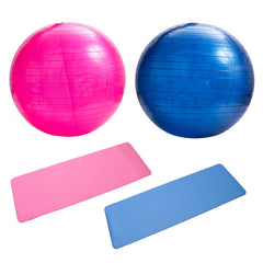 3-Piece Body Shaping Set: Yoga Ball, Yoga Mat, Pedal Puller - Latex Abdominal Trainer