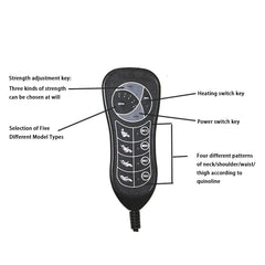 Electric Car Massager Cushion with Vibration & Heating - 3-File Multifunction Body Massager