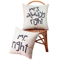 Creative Signature Cotton Linen Pillow Cover for Bed, Sofa, or Car