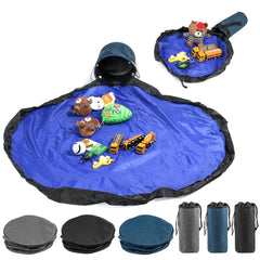 Portable Kids Toy Storage Bag & Drawstring Play Mat for Easy Toy Clean-Up