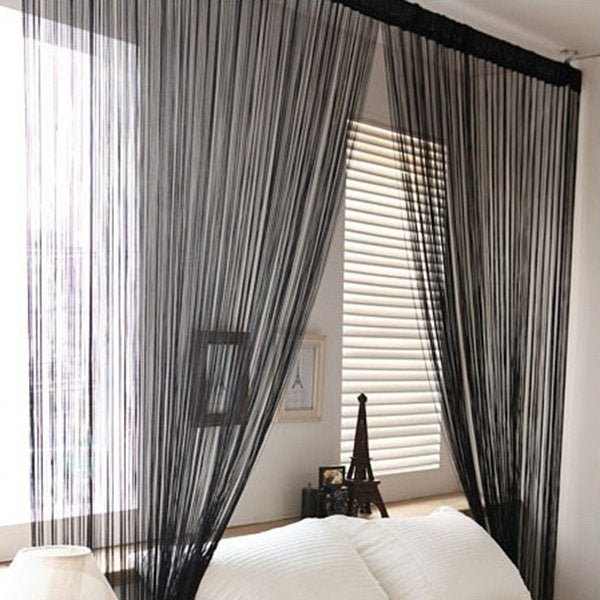 1m x 2m String Curtains - Door/Window Panel Divider, Yarn Line Tassel Drape for Home Decor