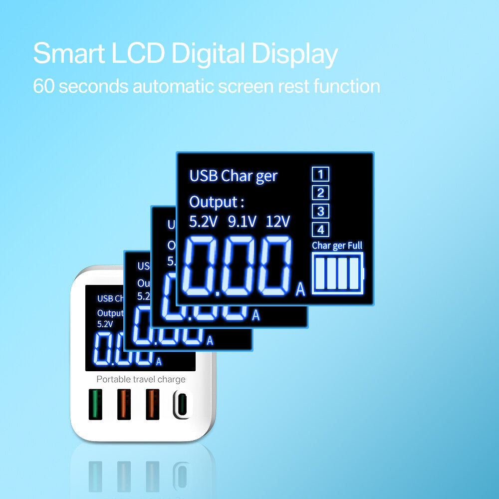 40 W 4-Port USB PD Ladegerät QC3.0 PD3.0 Schnellladeadapter für iPhone, Samsung, Xiaomi