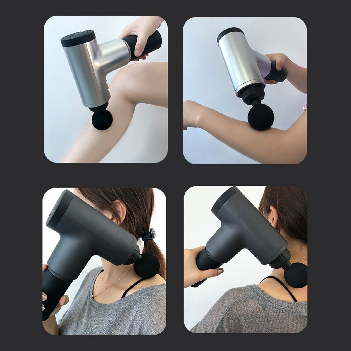 Electric Percussive Massager - 4 Levels, Pain Relief Therapy Device with 4 Massage Heads