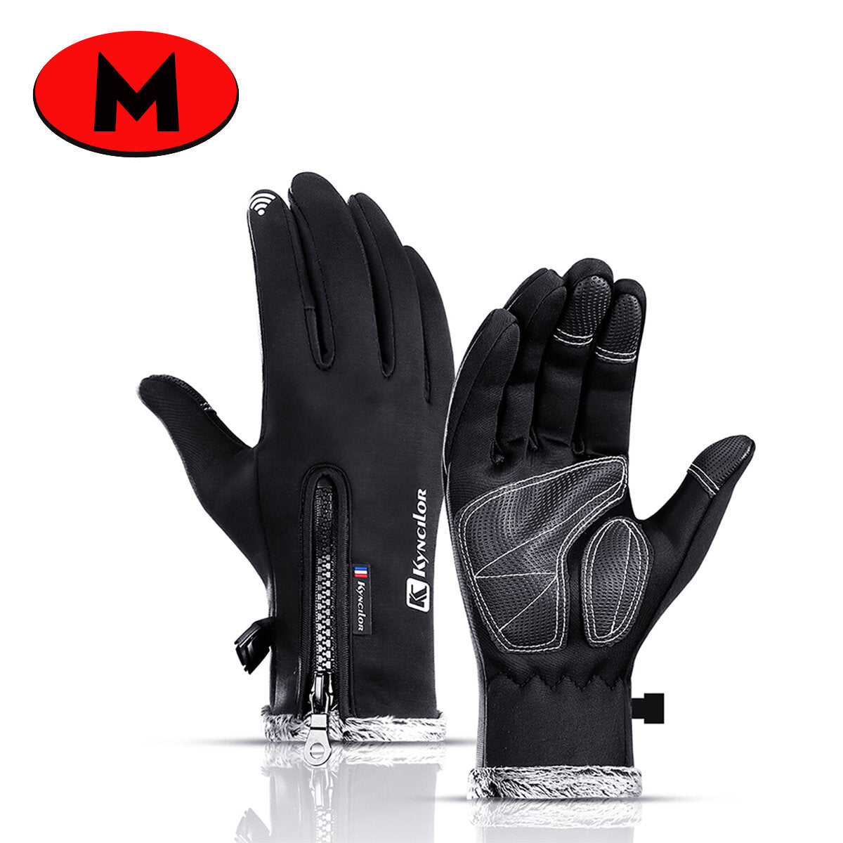 Winter Warm Fleece Windproof Non-slip Touch Screen Gloves for Skiing, Riding, and Motorcycling