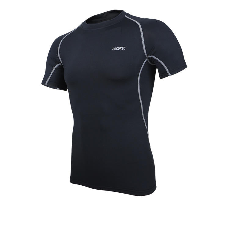 Breathable Quick-Dry Outdoor Cycling Jersey - Short Sleeve, Elastic, Tight Fit Bicycle Clothes