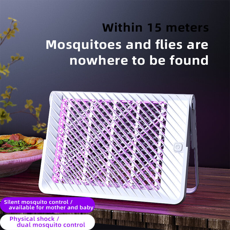 2-in-1 Wall-Mounted Mosquito Killer Lamp & Electric Fly Swatter for Home and Outdoor Use