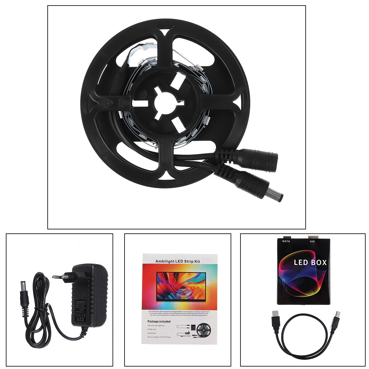 1/2/3/5M 5050 RGB LED Strip Light - 30/60 LEDs, Individually Addressable, 1m to 5m Lengths