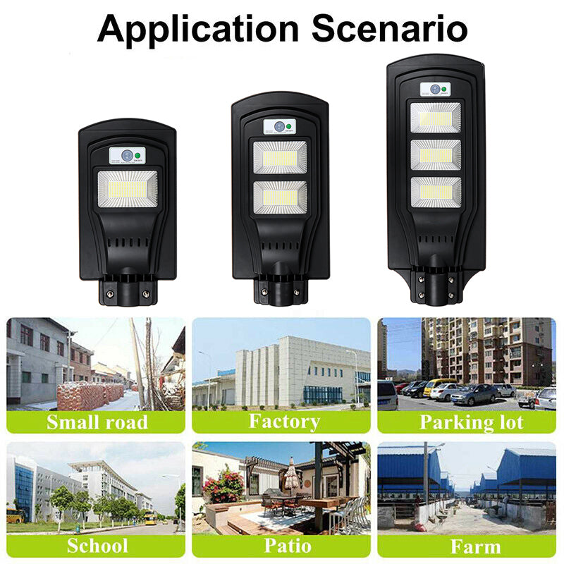 150/300/450 LED Solar Street Light with PIR Motion Sensor for Outdoor Garden, Road, and Wall Lighting