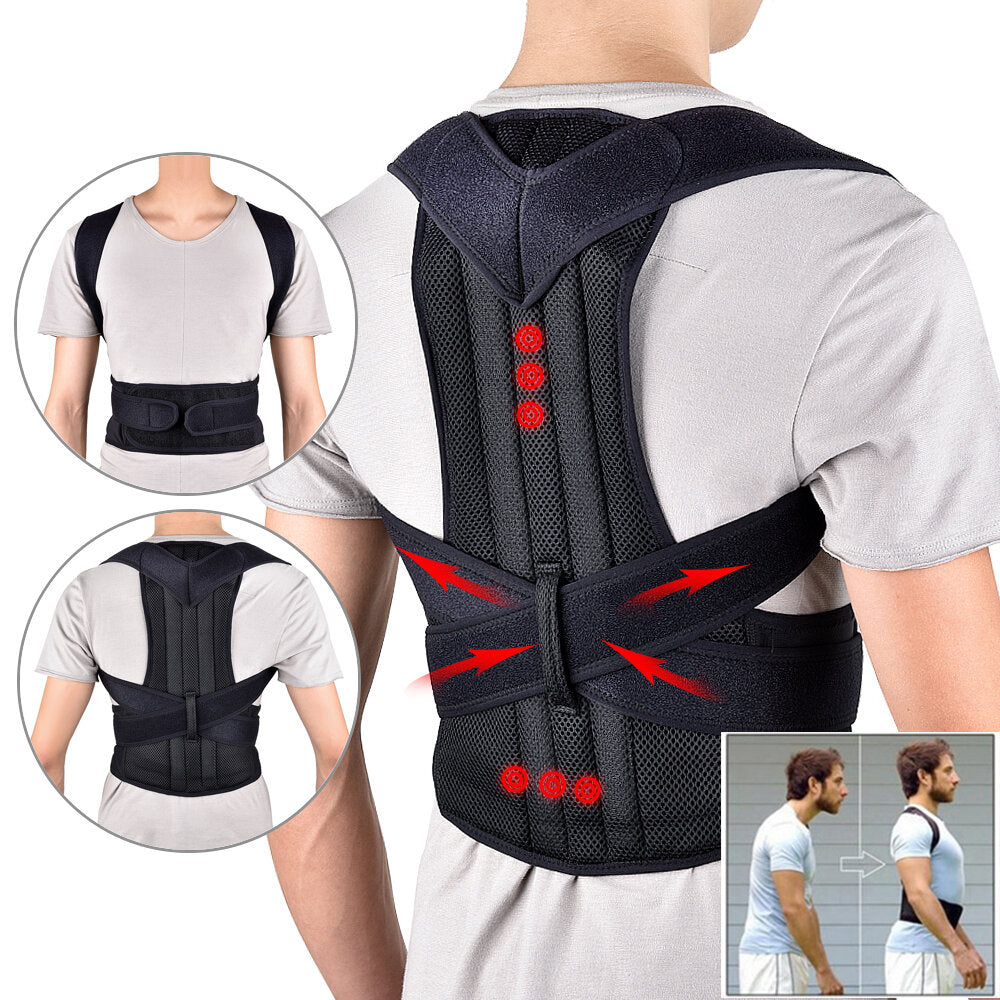 Adjustable Back Support Belt - Posture Corrector for Shoulder, Lumbar, and Spine Protection