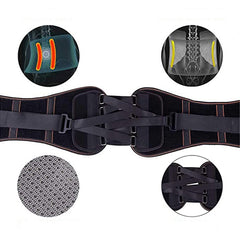 Unisex Adjustable Lower Back Brace with Lumbar Support and Pulley System for Pain Relief