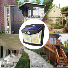 128 LED Solar Motion Sensor Garden Security Light, 3 Modes, 20Ft Range, Waterproof IP65