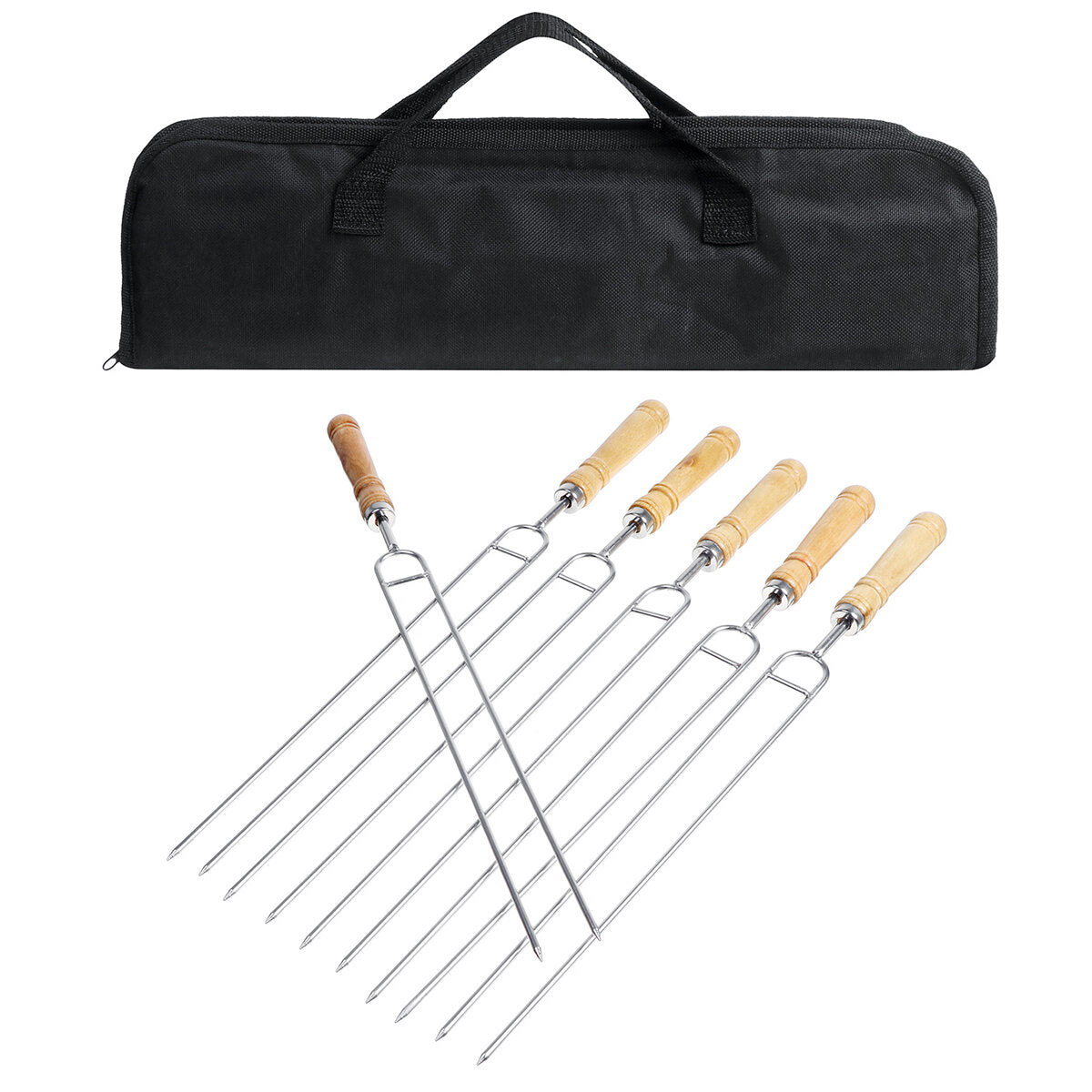 Extendable Stainless Steel Marshmallow Roasting Stick Set - Dual Forks for Outdoor BBQ and Kitchen Use