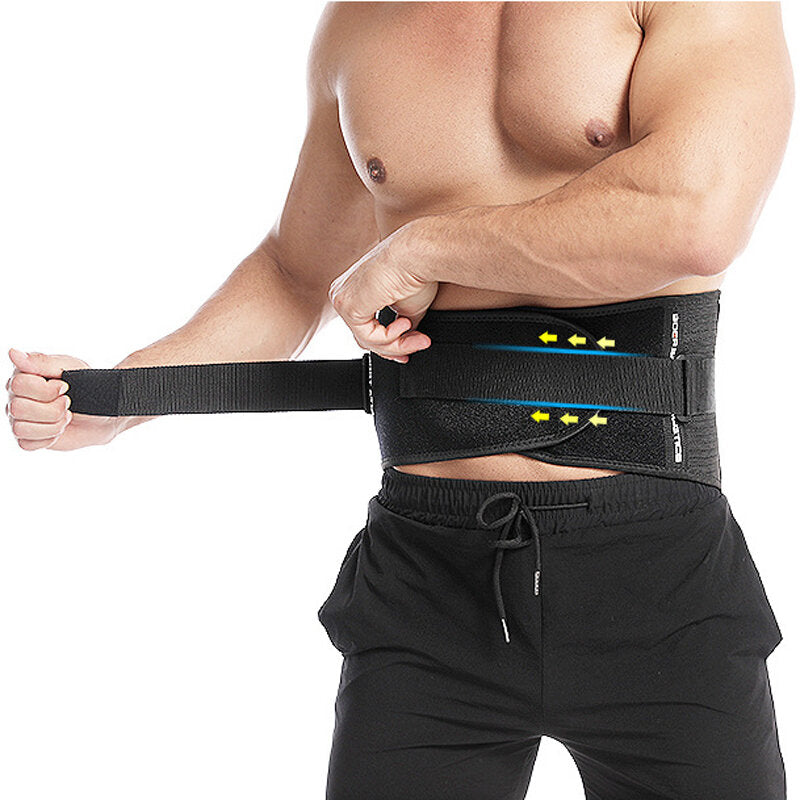 Waist Support Lumbar Brace Belt with Metal Springs for Gym, Fitness, Weightlifting, Injury & Pain Relief