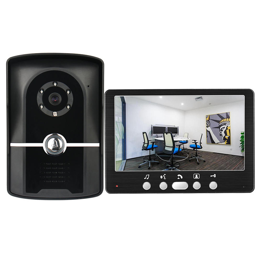 7" Door Video Phone System: 1 Monitor, 1 Outdoor Doorbell, HD Camera, Infrared Night Vision