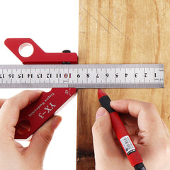 Woodworking Square Center Scriber - 45 & 90 Degree Angle Marking Tool with Ruler