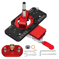 Aluminum Alloy 35MM Hinge Boring Drill Guide Jig with Clamp for Woodworking Cabinet Door Installation