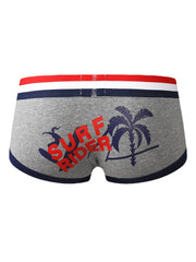 Nahtlose Boxershorts aus Baumwolle für Herren mit Aufdruck auf der Rückseite – weiche Unterwäsche mit mittlerer Taille