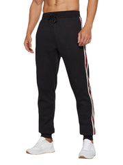 Herren Jogginghose mit seitlichen Streifen, dick, sportliche Passform, Kordelzug, mittlere Taille