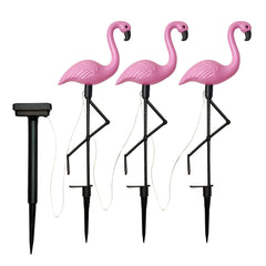 1/3 Stück rosa Flamingo-Solar-Gartenstecker für Rasen, Terrasse, Hof, Gehweg, Landschaftsweg