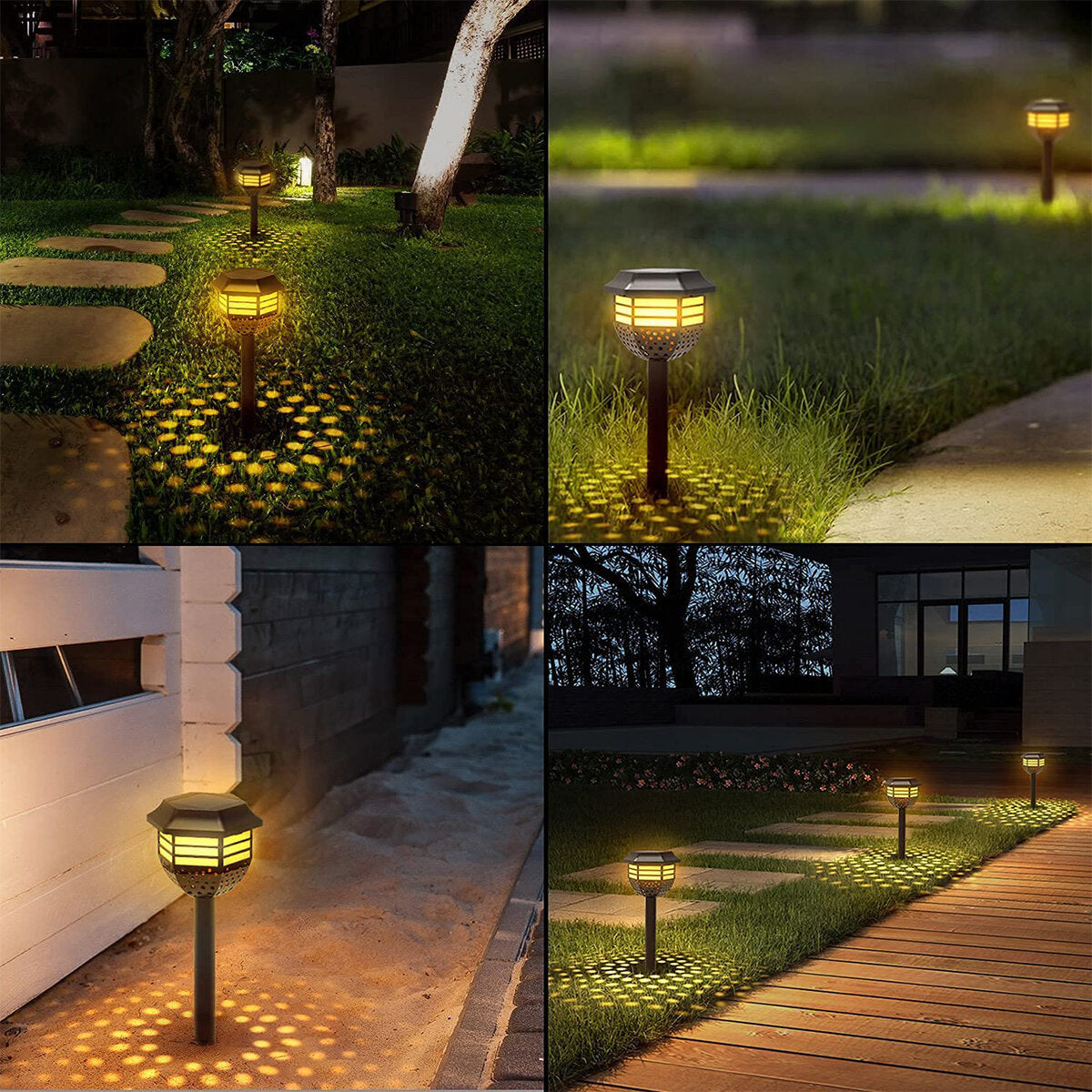 2/4/8pcs Solar LED Lawn Lights for Garden, Villa Decor - Landscape Ground Lamps