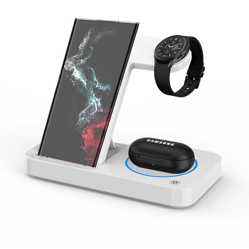 100W Foldable 4-in-1 Wireless Charger for iPhone, Apple Watch, and Samsung Galaxy