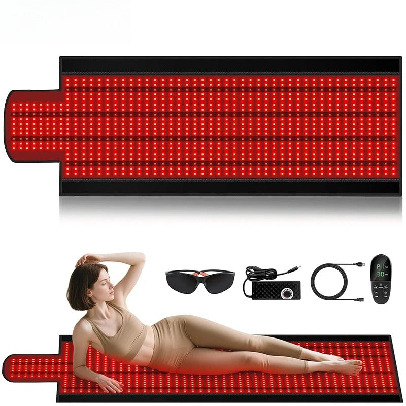 1370 LEDs Professional Red Light Therapy Pad, 660nm 850nm Infrared Body Mat for Full Body Pain Relief & Recovery